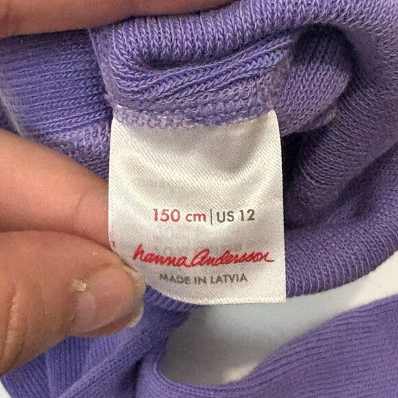 Hanna Andersson Footed Tights Kids 12 Purple Ribbed Nylon Blend High Waist - Picture 5 of 6